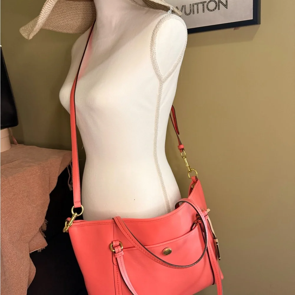 Coach Peyton Leather Jordan Double Zip Carryall tote/crossbody - Picture 15 of 16